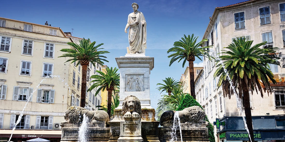 The Fountain of Four Lions in Ajaccio